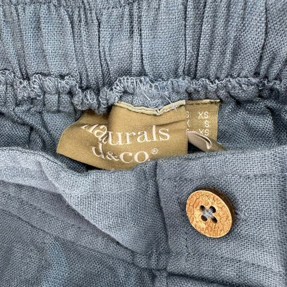 Denim & Co Naturals Regular Linen Blend Shorts XS Blue